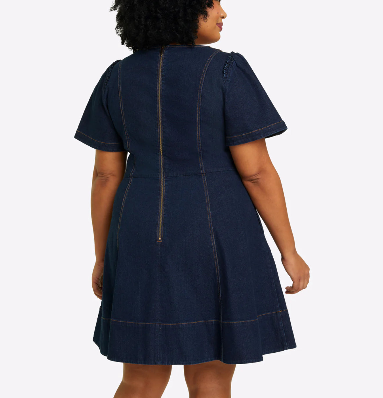 Draper James Faith Love Circle Dress - Dark Wash