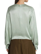 Vince Bishop Sleeve Satin Blouse