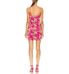 L’Agence Karly Ruched Dress - Cabaret Pink Multi Moschata Rosa