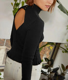 Nation Ltd. Yael Open Back Turtleneck - Jet Black