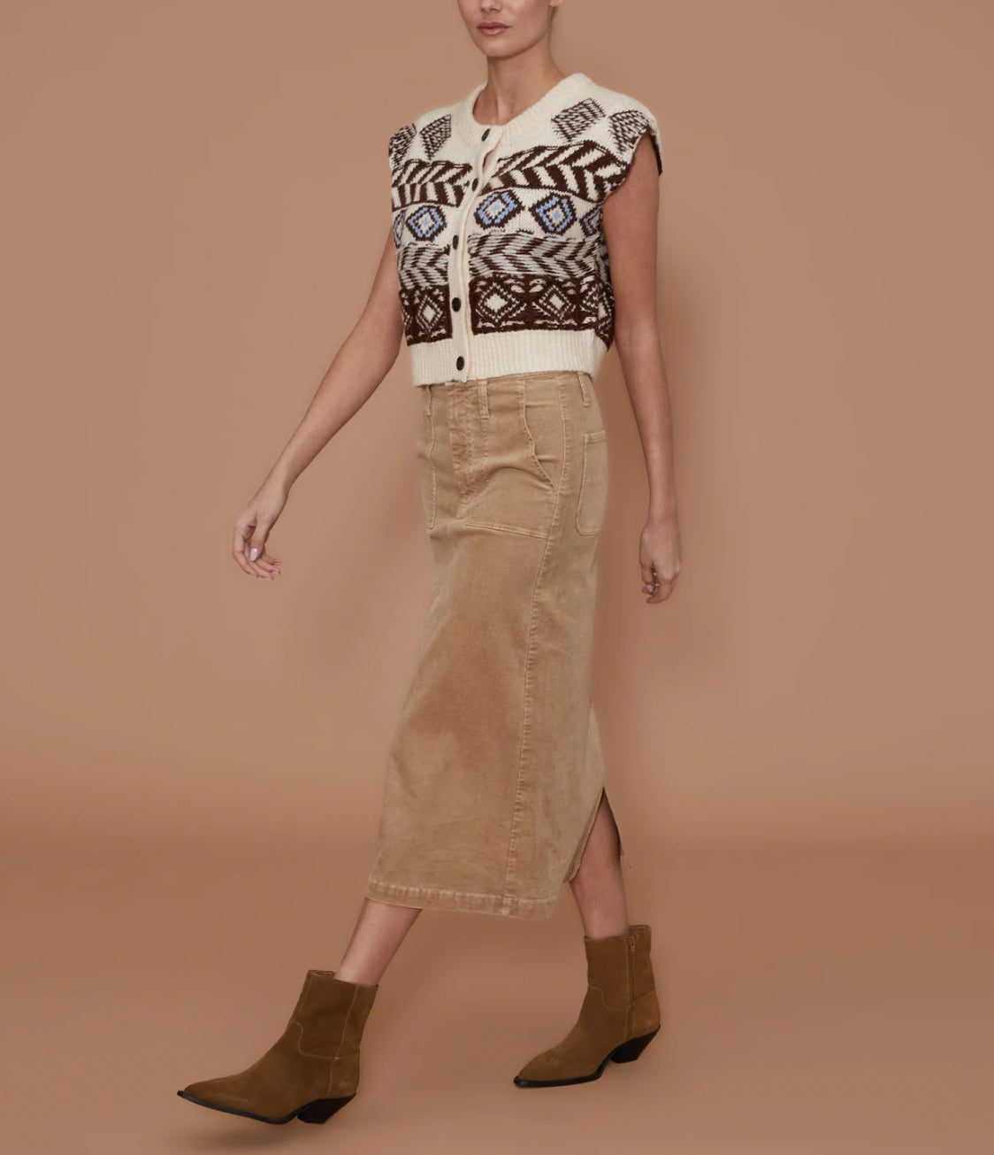 LE JEAN Jocelyn Skirt - Sandwashed Caramel