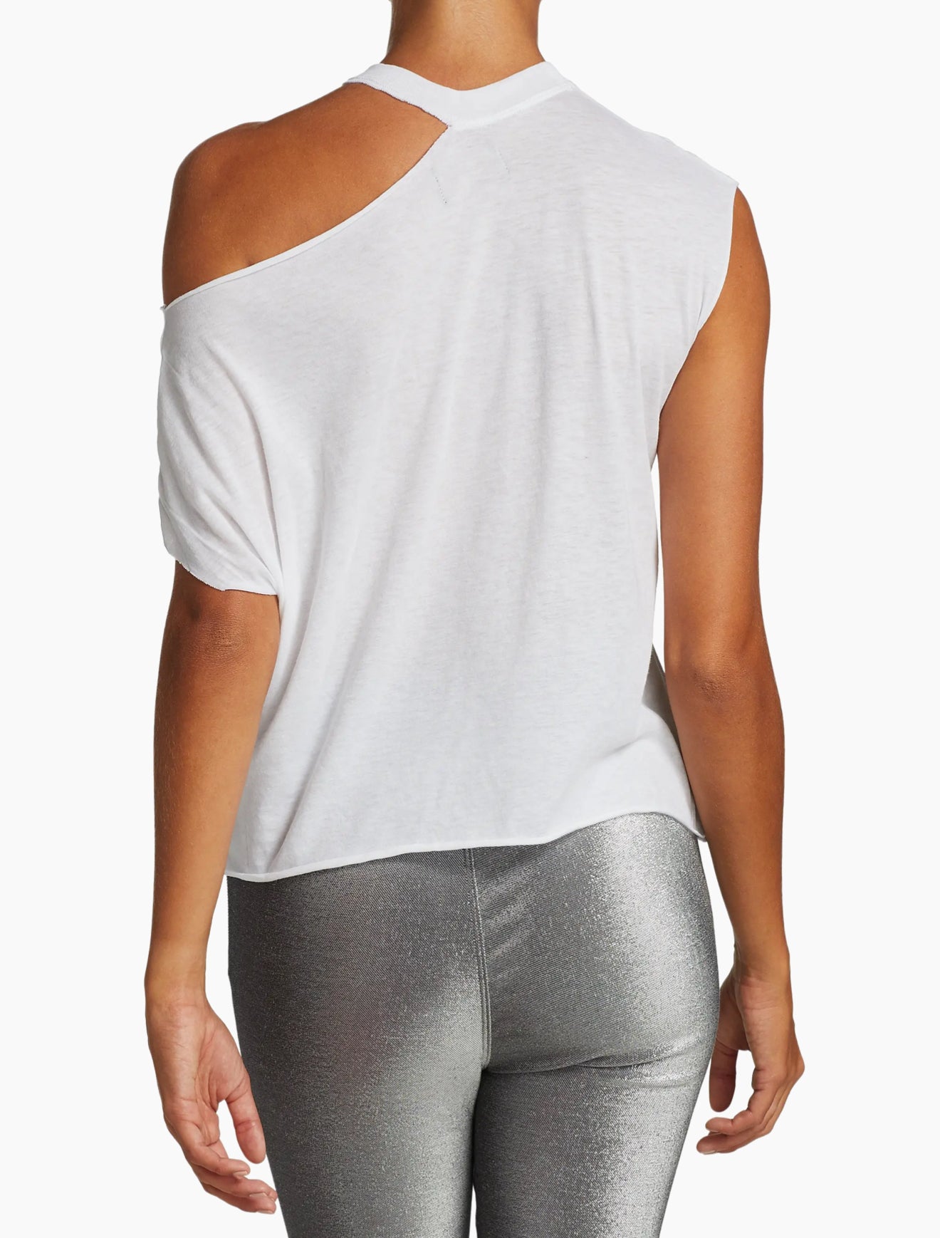 RtA Axel Cutout Cotton & Cashmere T-Shirt- White