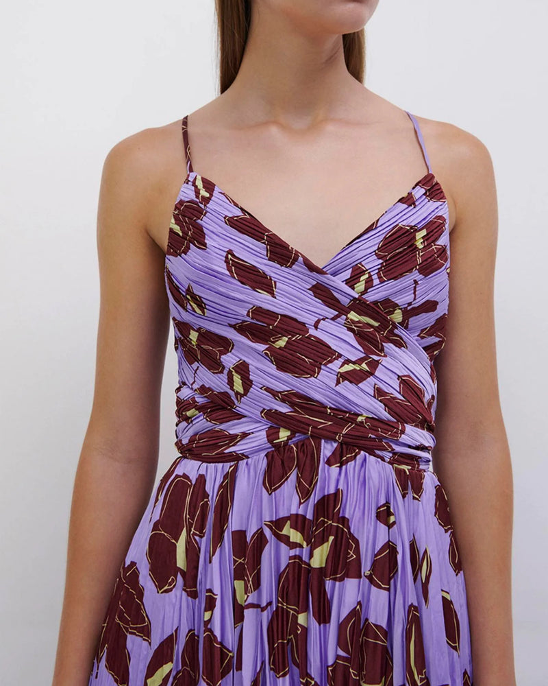 SIMKHAI Portia Midi Dress - Lavender Print