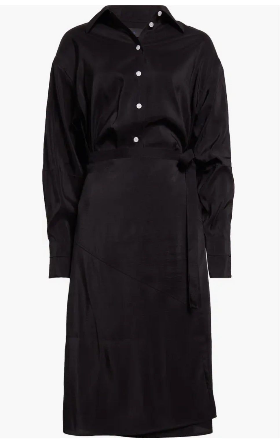 Proenza Schouler Olympia Long Sleeve Washed Habotai Shirtdress