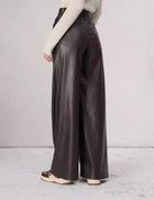 rag & bone Sofie Faux Leather Pants - Dark Brown