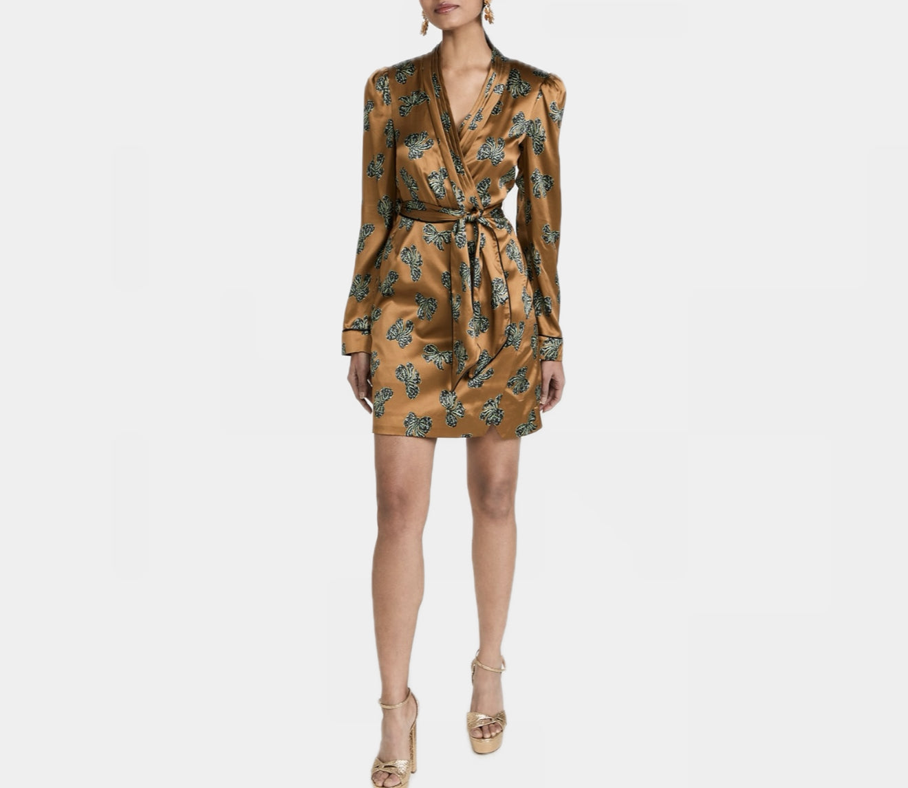 Saloni Bibi Piped Dress - Gold Bows