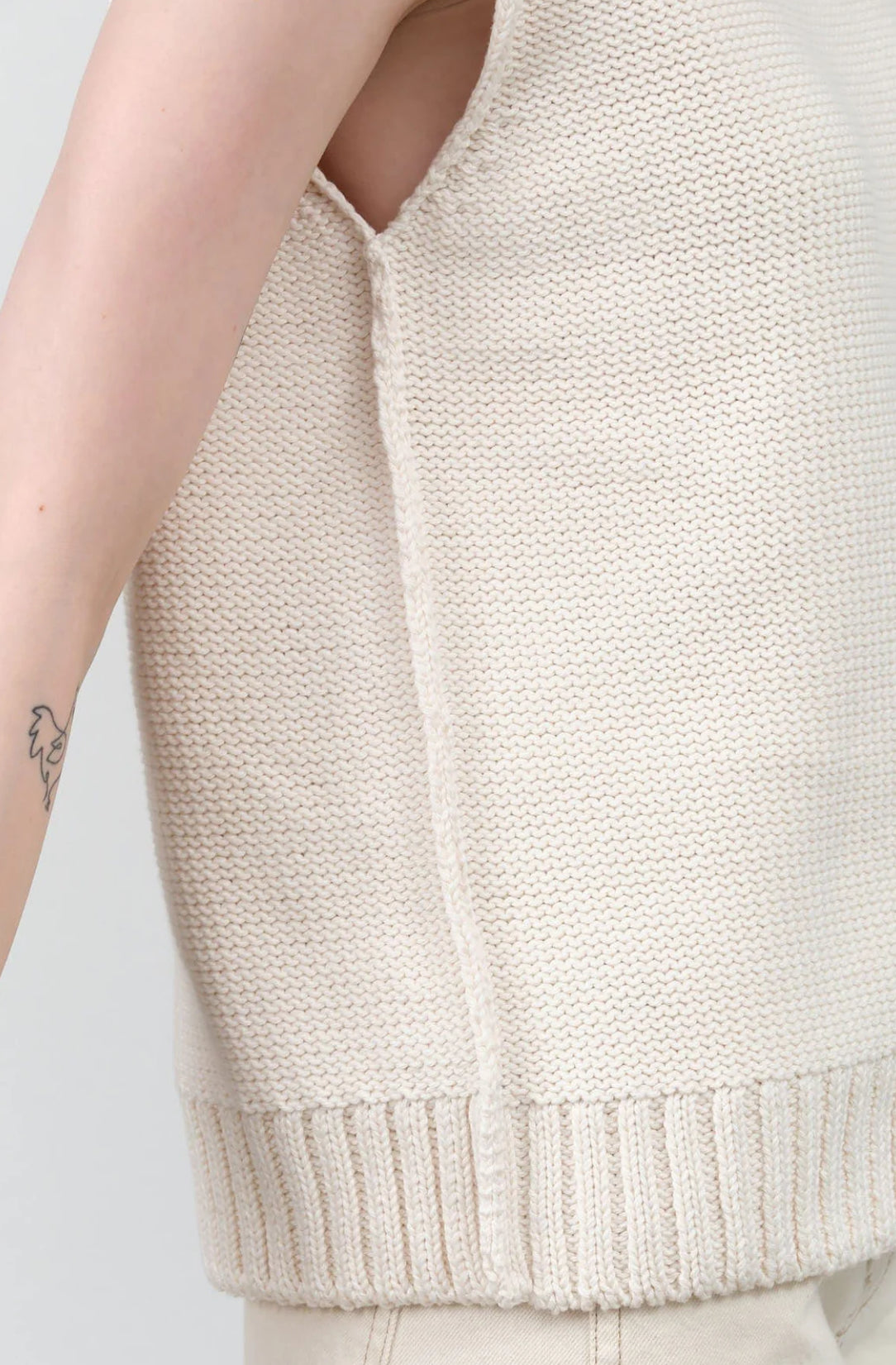 NSF Catalina Sleeveless Sweater Top - Soft White