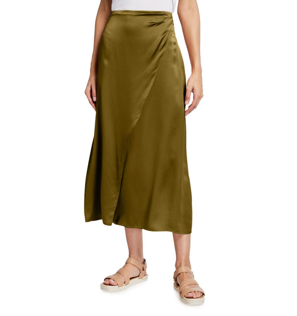 Vince Side Pleat Wrap Skirt