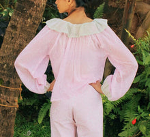 Blockprints Stella Ruffle Collar Top - Barbie Pink