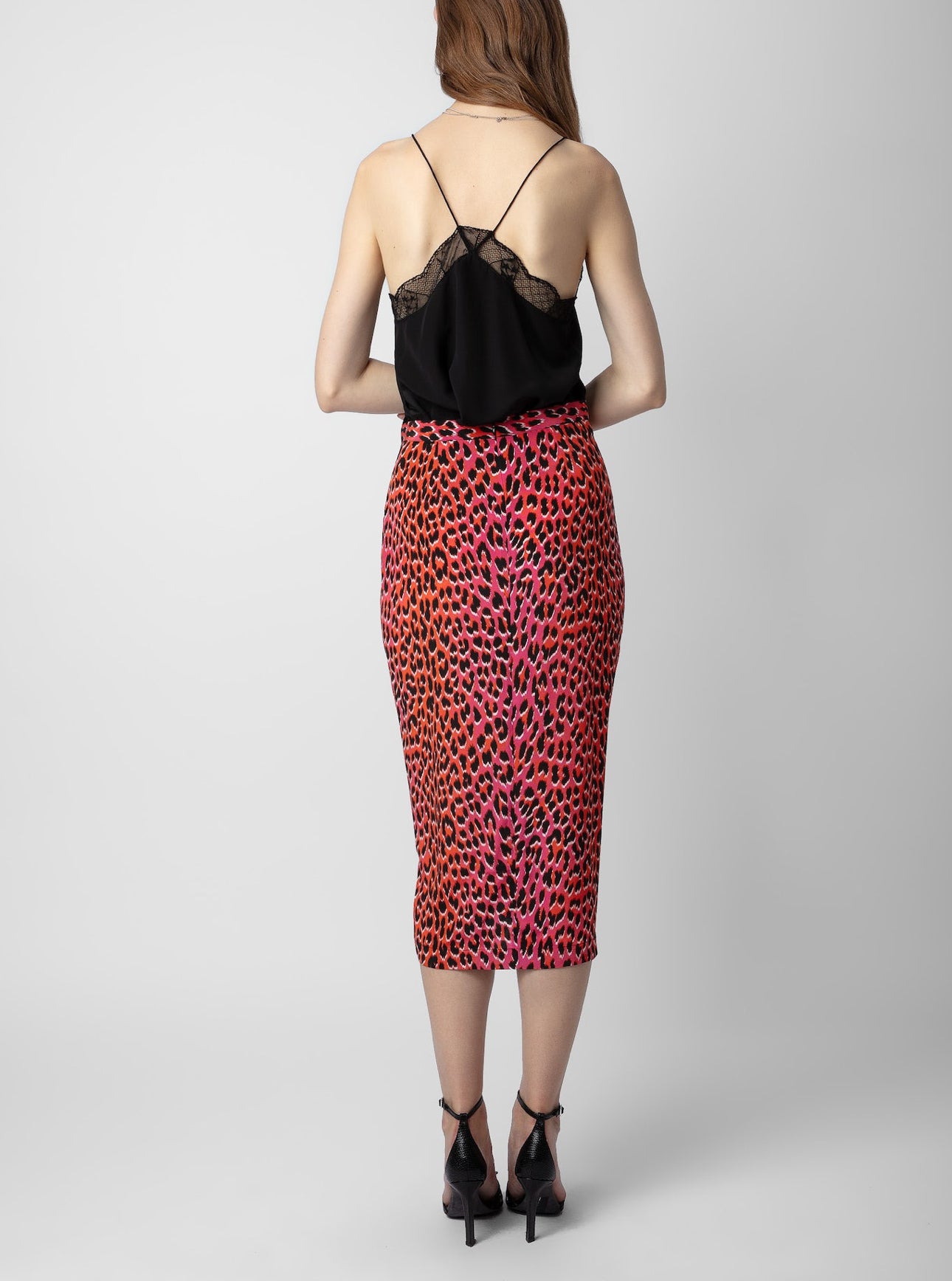 Zadig & Voltaire Jamelia Animal Print Silk Skirt- Rose