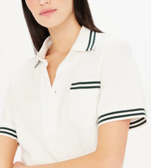 The Upside Hill Polo -  Cream/Green Trim