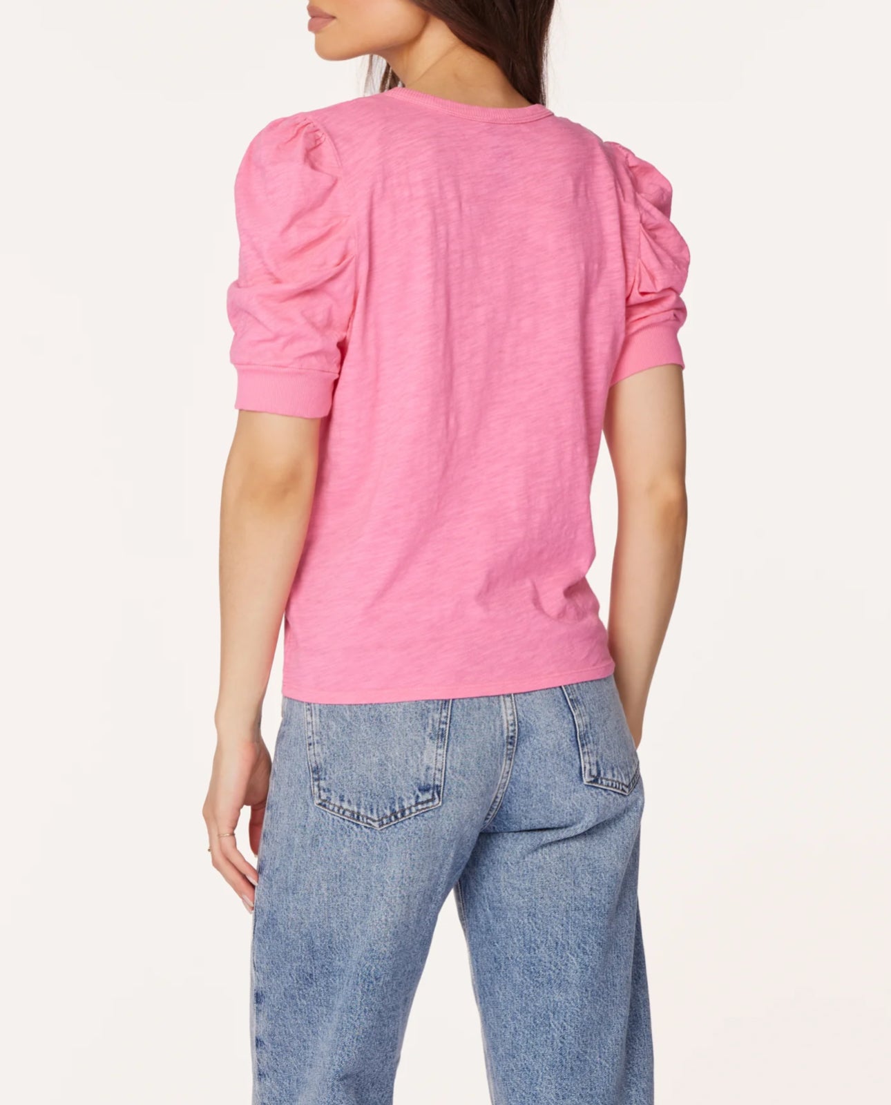 bobi Puff Sleeve Henley - Daiquiri