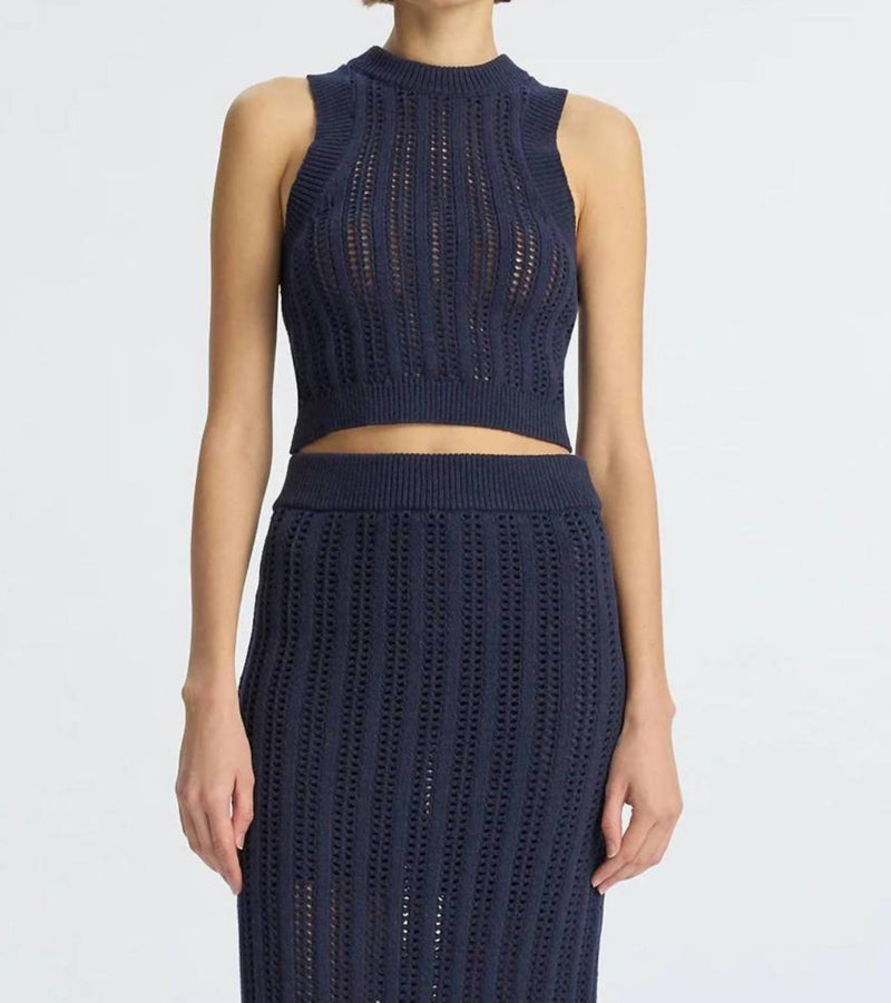 A.L.C. Jade Crochet Tank - Navy