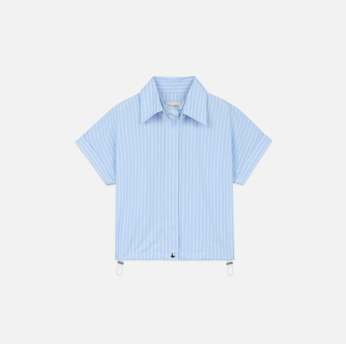 WE-ARE4 The Bungee Shirt - Pale Blue Stripe