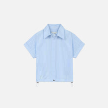 WE-ARE4 The Bungee Shirt - Pale Blue Stripe