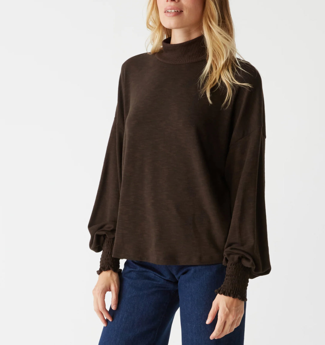 Michael Stars Lila Mock Neck Top - Java