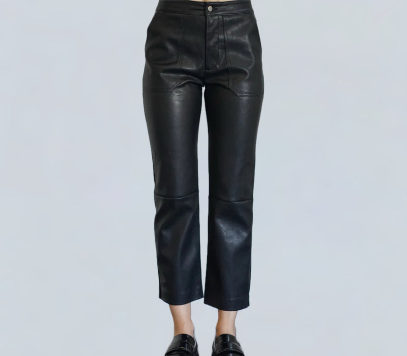 LNA Rune Faux Leather Pants - Black