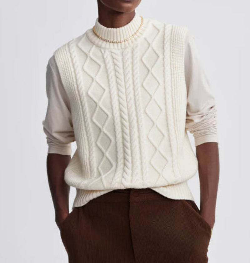 Varley Joilette Roll Neck Vest - Egret