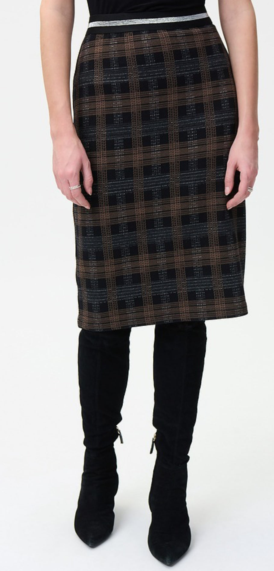 Joseph Ribkoff Plaid Print Pencil Skirt