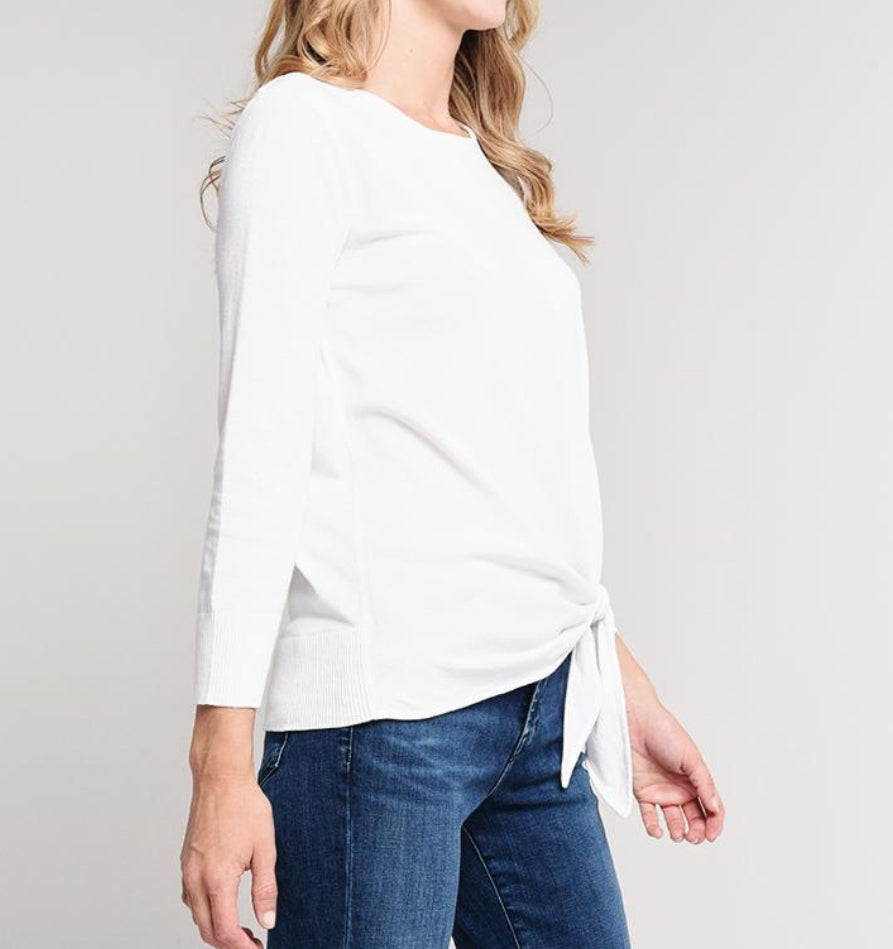 Brochu Walker The Mya Tie Pullover - Parchment White