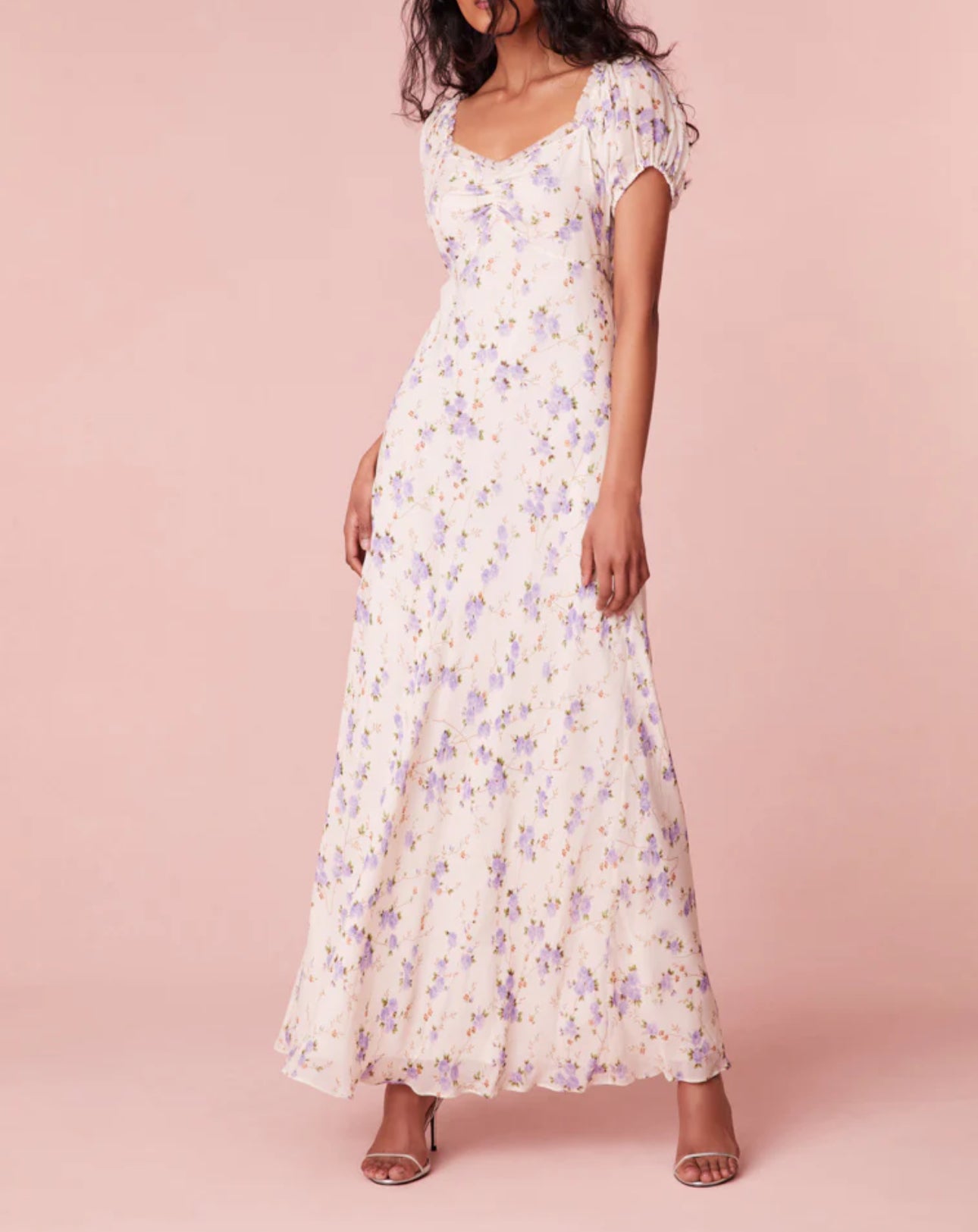 LoveShack Madara Floral Maxi Dress - Dusty Lavender