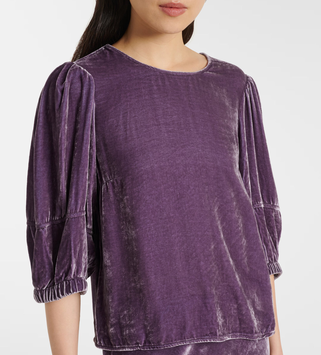 Velvet by Graham & Spencer Nancy Silk Velvet Top - Armor
