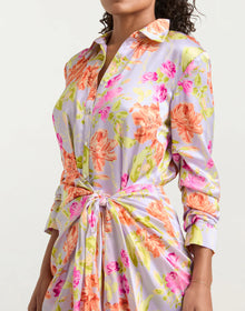 Cinq à Sept Midnight Tulips Jacey Dress - Pale Lavender Multi