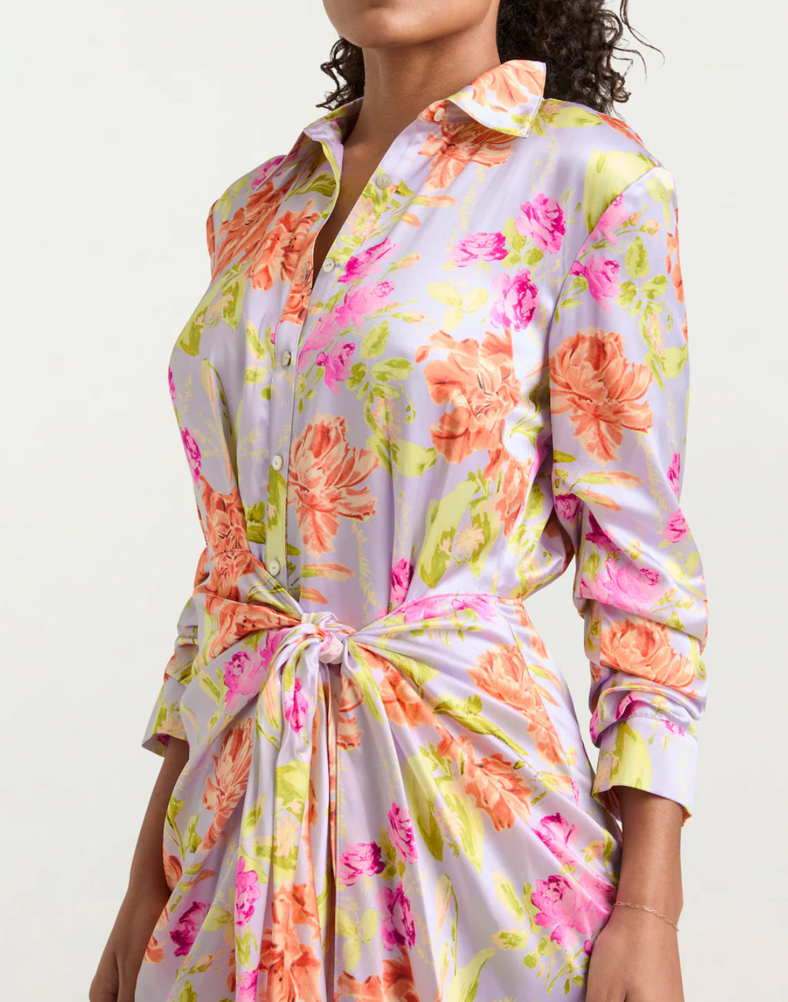 Cinq à Sept Midnight Tulips Jacey Dress - Pale Lavender Multi