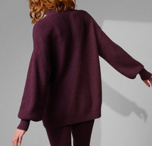 LUNYA Cozy Cotton Silk Pocket Henley - Brandied Plum