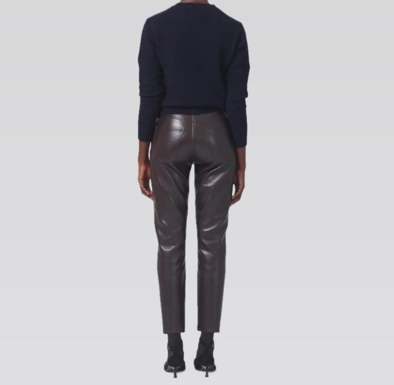 Citizens of Humanity Jolene Leather Pants - Chocolate Torte