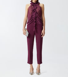 PINKO Elegant Technical Fabric Trousers - Grape Vine