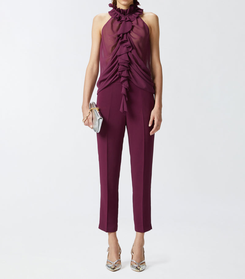 PINKO Elegant Technical Fabric Trousers - Grape Vine