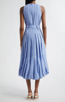 Cinq à Sept Hailey Directional Stripe Dress - Blue Hydrangea