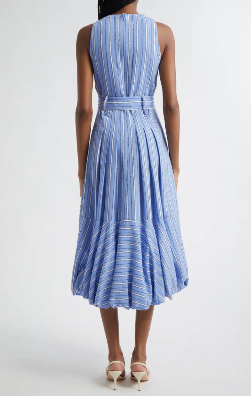 Cinq à Sept Hailey Directional Stripe Dress - Blue Hydrangea