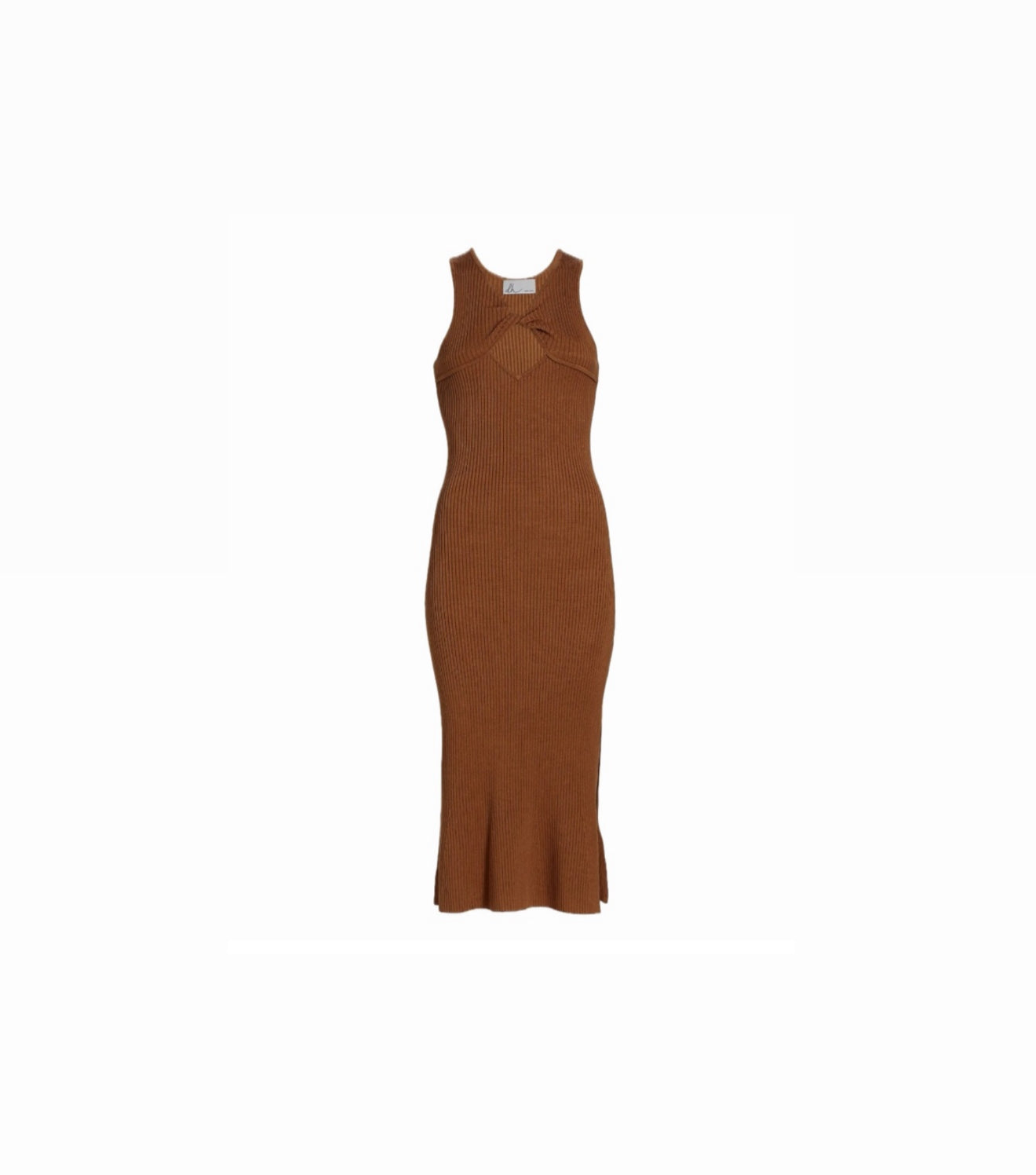 dh New York Addison Rib Knit Midi Dress - Chestnut