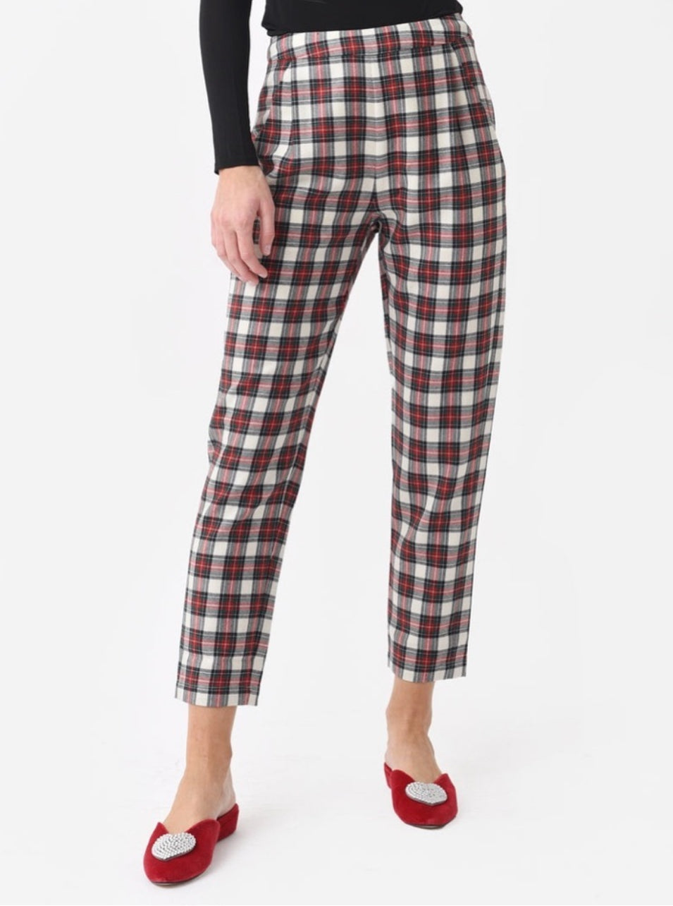 Hunter Bell Melina Pant Red/Multi Plaid