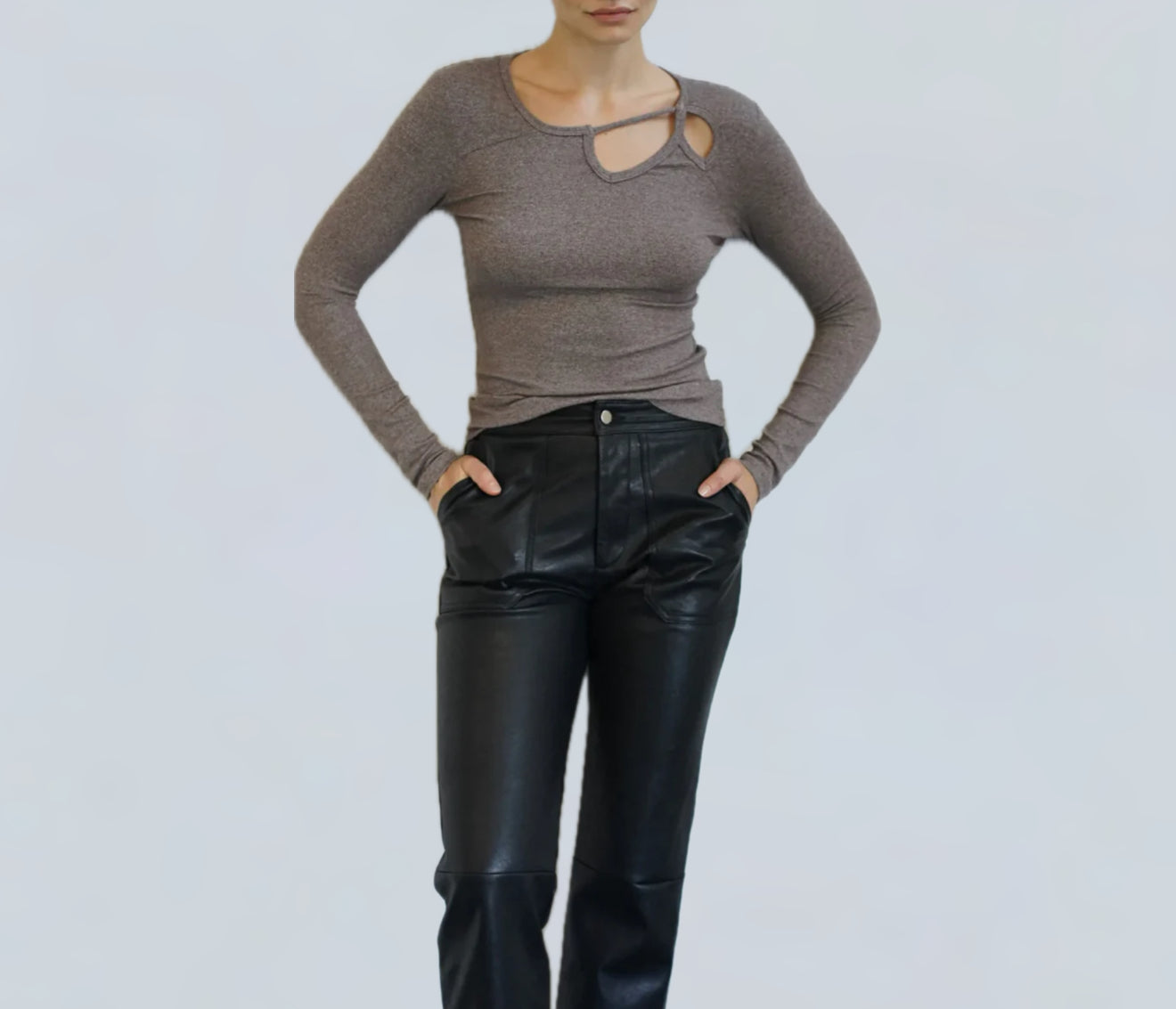 LNA Rune Faux Leather Pants - Black