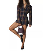 Steve Madden The Frida Blazer - Navy Plaid