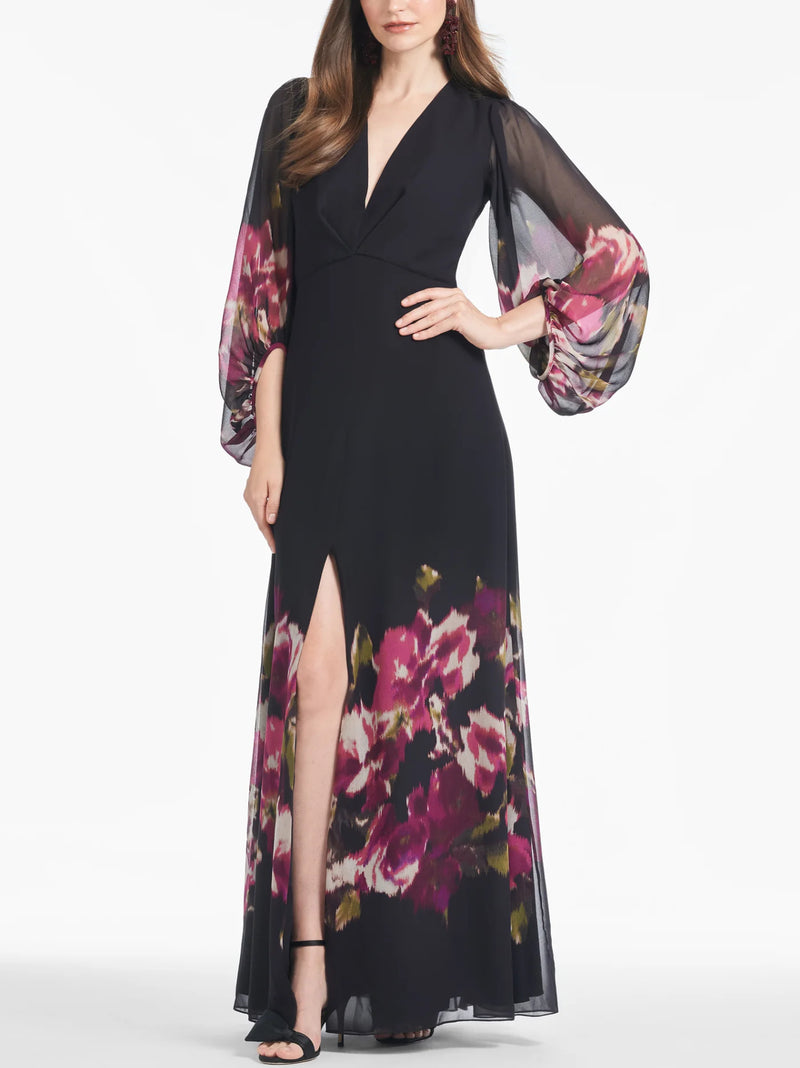 Sachin & Babi Jenny Gown - Malbec Blooms