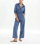Magnolya Collection Mono Eve Jumpsuit - Blue W/Red Motifs