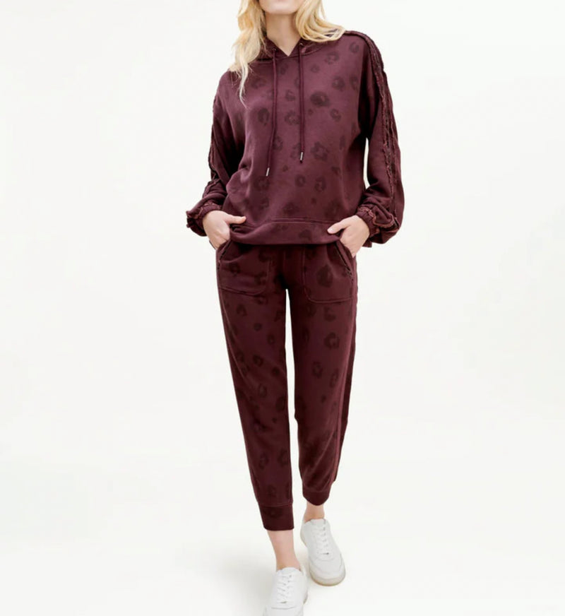 Splendid Corinna Hoodie - Cherry Leopard