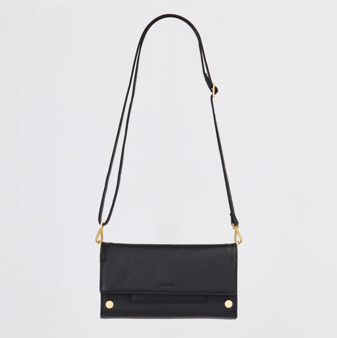 Hammitt AJ Crossbody Clutch - Black/Brushed Gold/Red Zip