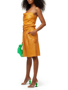 Simon Miller Didi Sequin-Embroidered Bermuda Shorts - Orange Sherbet