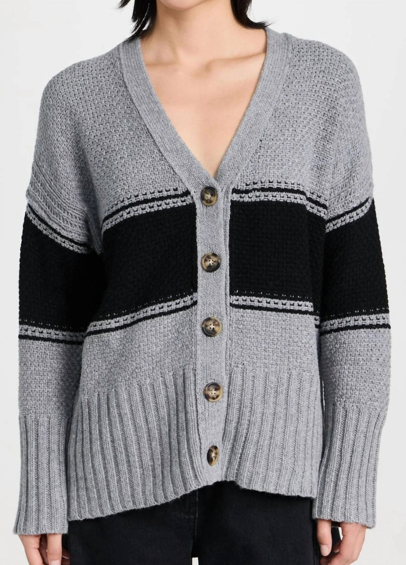 ATM Anthony Thomas Melillo
Wool Blend Oversized Cardigan - Cloud Grey/Black