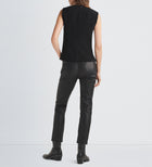 rag & bone Sonia Sleeveless Crepe Top - Black