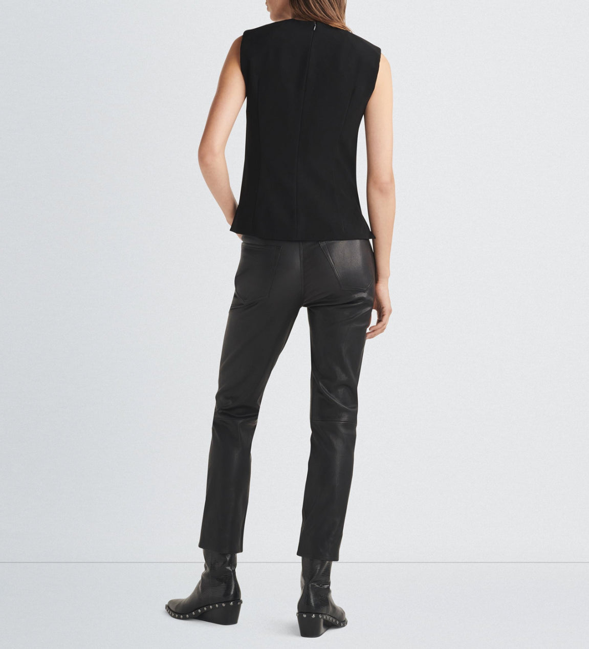 rag & bone Sonia Sleeveless Crepe Top - Black