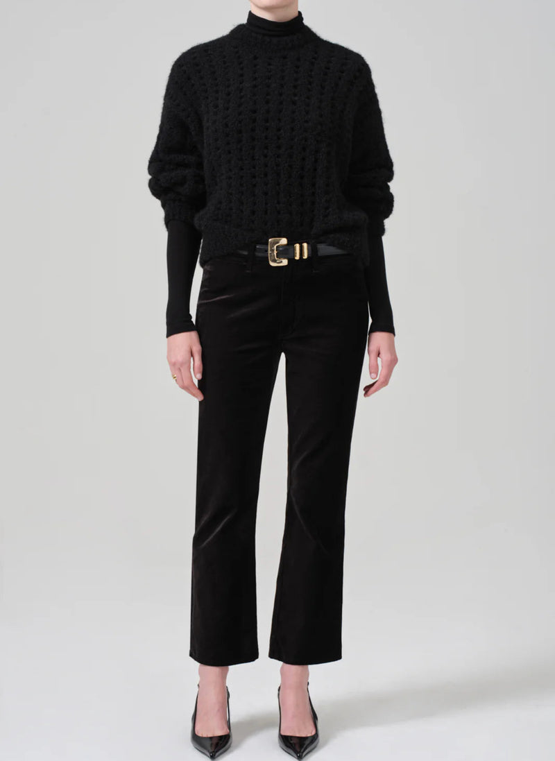 Citizens of Humanity Isola Velvet Cropped Trouser - Black