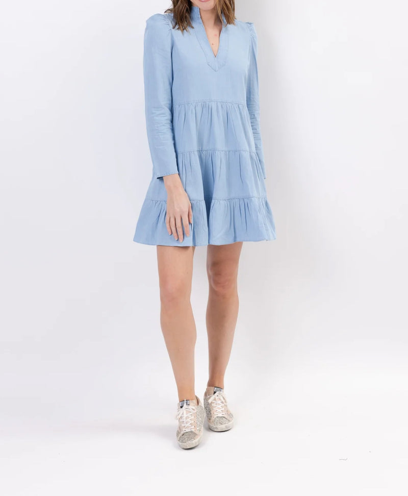 Sail to Sable Flare Tunic Dress - Light Chambray