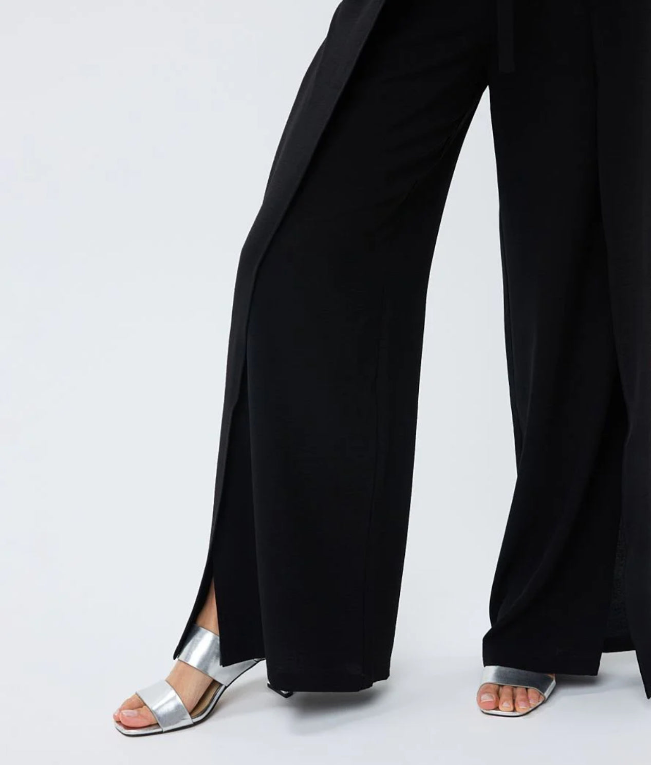 Esqualo Crinkle Overlap Trousers - Black