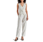 Steve Madden Selene Vest - White Pinstripe